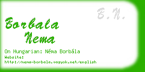 borbala nema business card